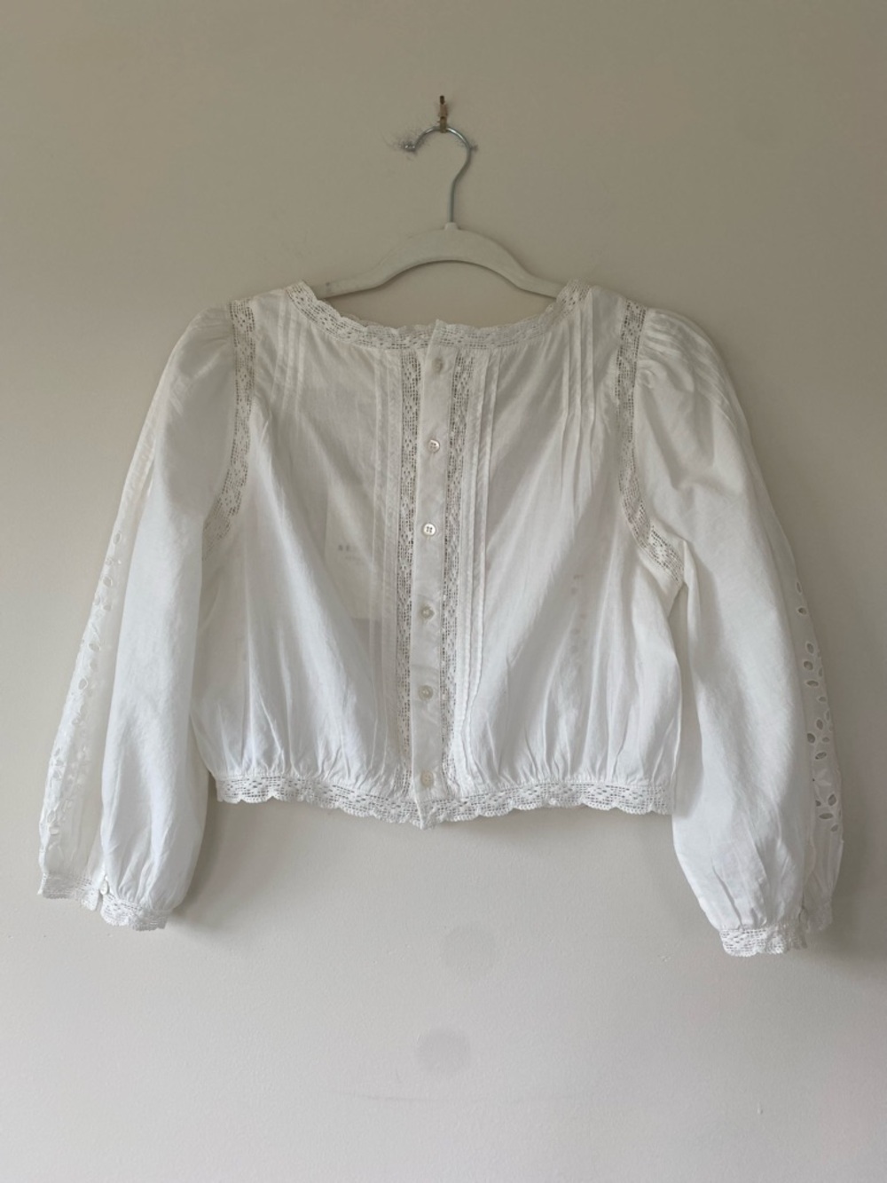 Sezane Enea Blouse Ecru - Size FR 24/US 2 White Cropped - Picture 11 of 14